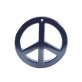 Hematite Peace Sign 36mm Pendant